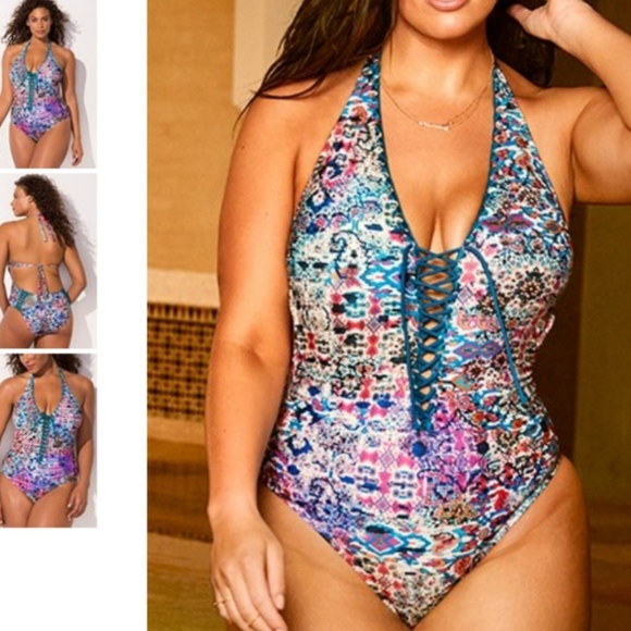 ASHLEY GRAHAM VIP Safi Swimsuit Monokini  Plus Size 16 NWT - Picture 6 of 11
